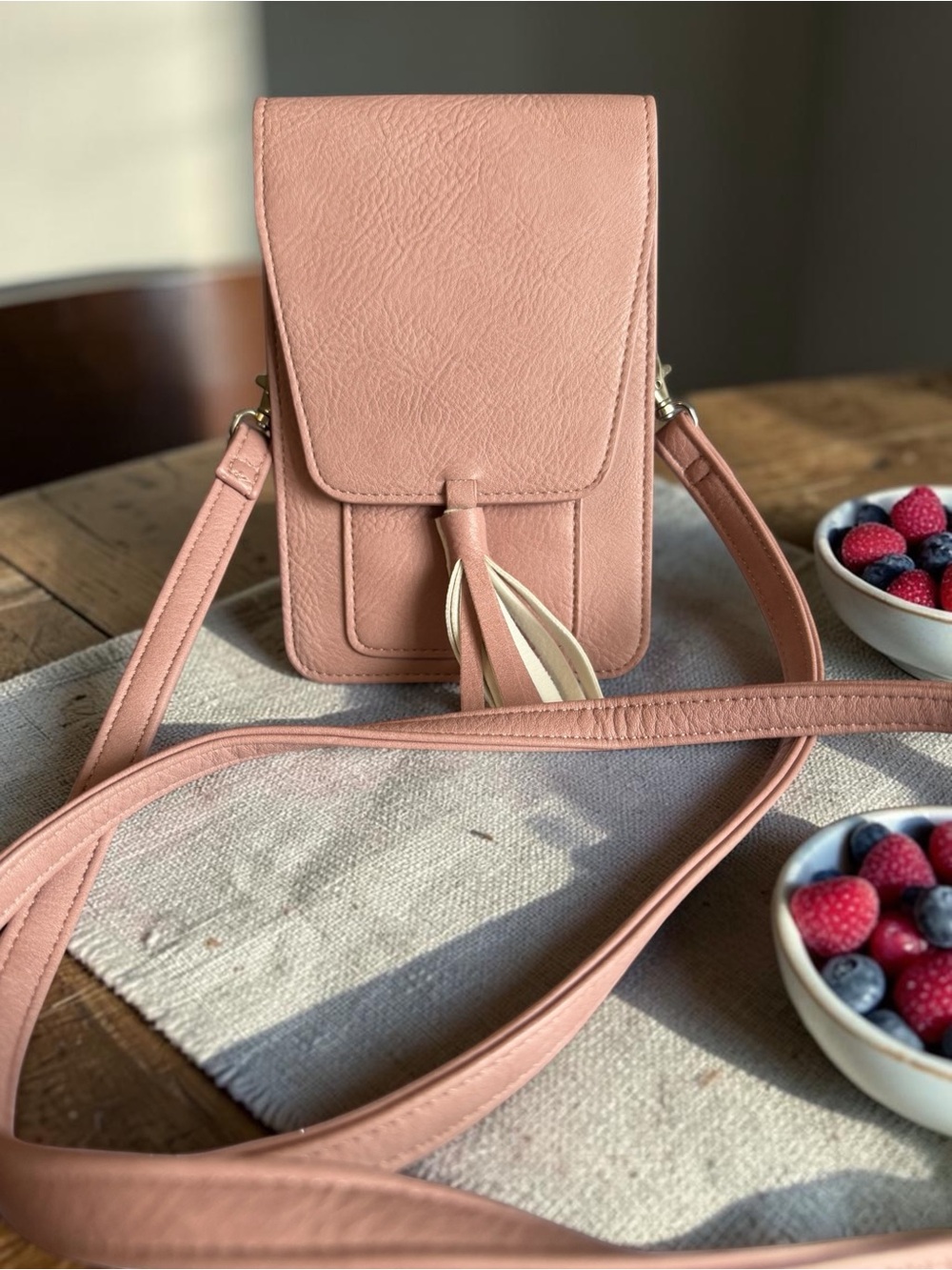 K. Carroll Accessories Harper Crossbody Bag Pink RFID Vegan Leather Phone Purse